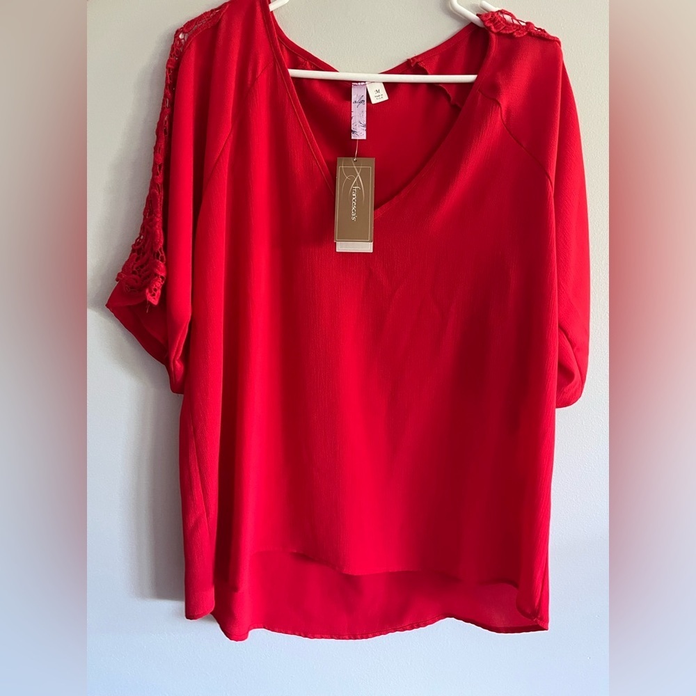 Francesca Elegant Red Blouse size Medium